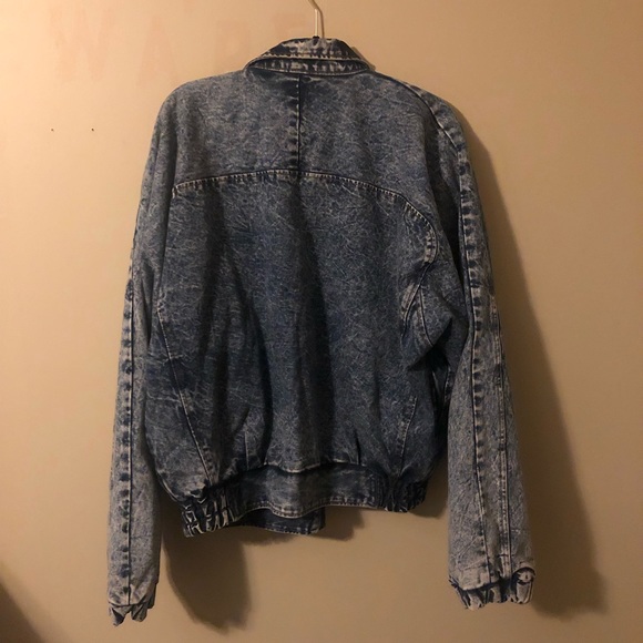 Denim jacket with unique print size L Michael sloane vintage - Picture 2 of 5